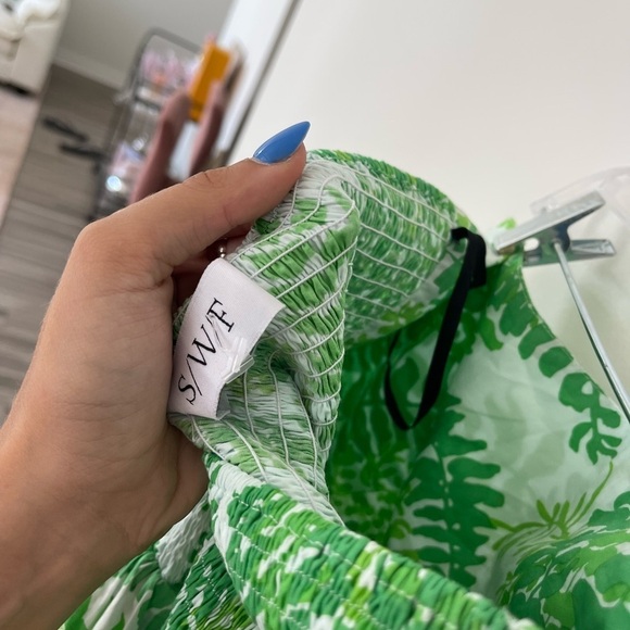 SWF Planta Green Bubble Mini Dress - Picture 7 of 8